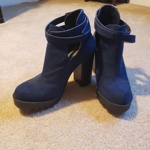 Navy blue booties